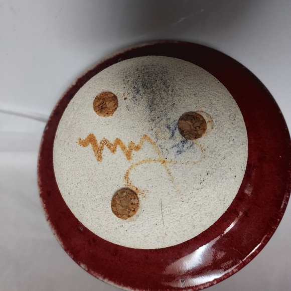 Vintage Pottery Candle Holders Set Of 2 Sign By The Artist MMS. - Picture 7 of 9